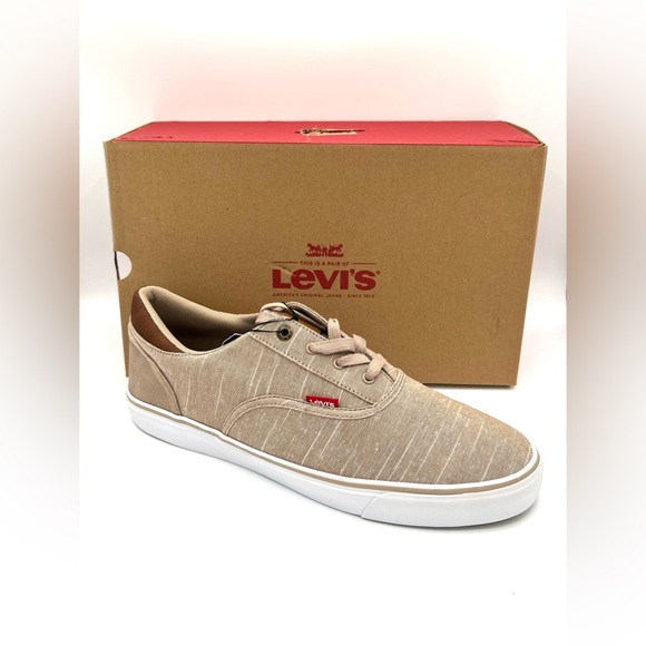 Levi's Men's Ethan Chambray Khaki/Tan Casual Round Toe Fashion Comfy Sneaker - Picture 1 of 7